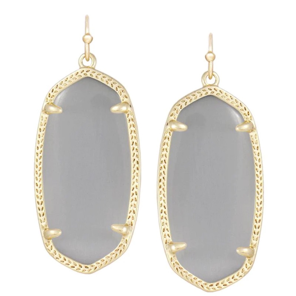 Danielle Gold Drop Earrings in Slate and Gold